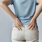 허리디스크 자가 재활 루틴 - **Prompt for understanding lower back pain:**
    "A candid, realistic photo of a young Japanese wom...