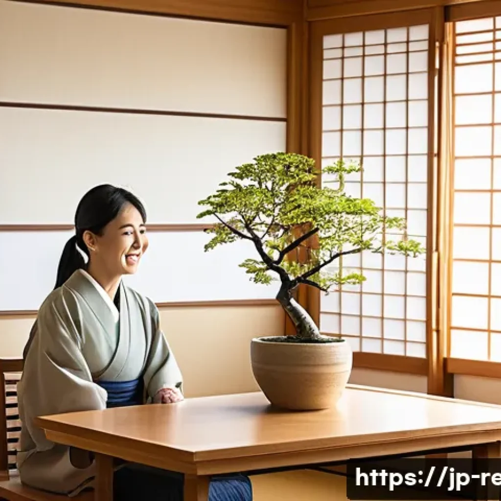 뇌졸중 언어치료 후기 - A warm, bright rehabilitation room in a modern Japanese clinic, featuring a middle-aged stroke patie...